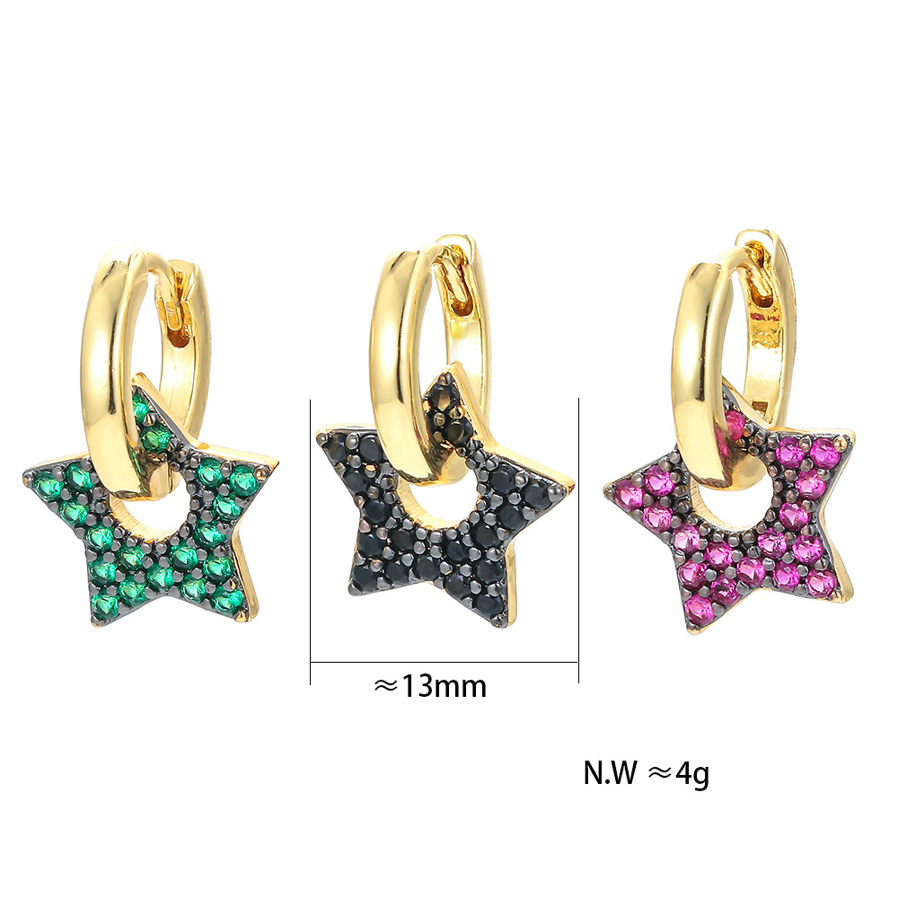 Wholesale Jewelry Five-pointed Star Diamond Copper Ear Clip Nihaojewelry