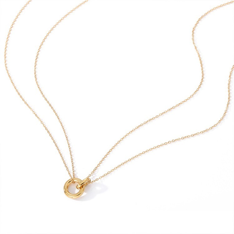 PVD Coated Real Gold Plated Solid Color 304 Stainless Steel Vacation Classic Style Waterproof Non Tarnish 304 Stainless Steel Pendant Necklace