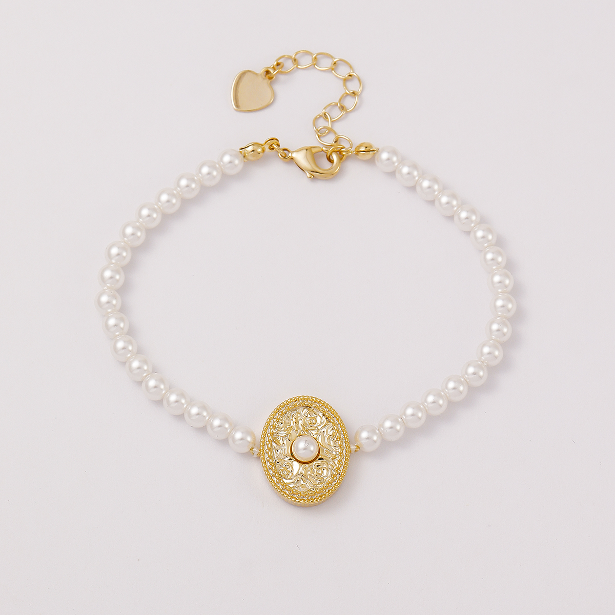 TikTok Hot New Zircon Pearl Bracelet Fashion Gentle Elegant Versatile Electroplated Real Gold Perfect Round Strong Luster Pearl Bracelet