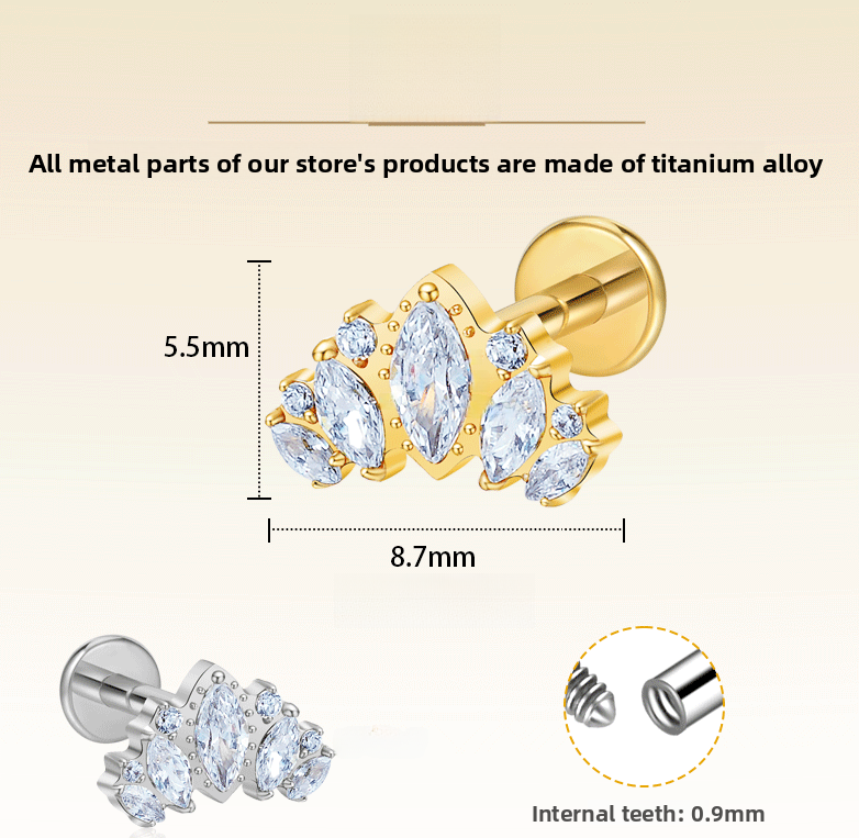 New Titanium Alloy Bowknot Earrings For Women Simple Fashion Jewelry Tongue Lip Piercing Accessories Geometric Pattern