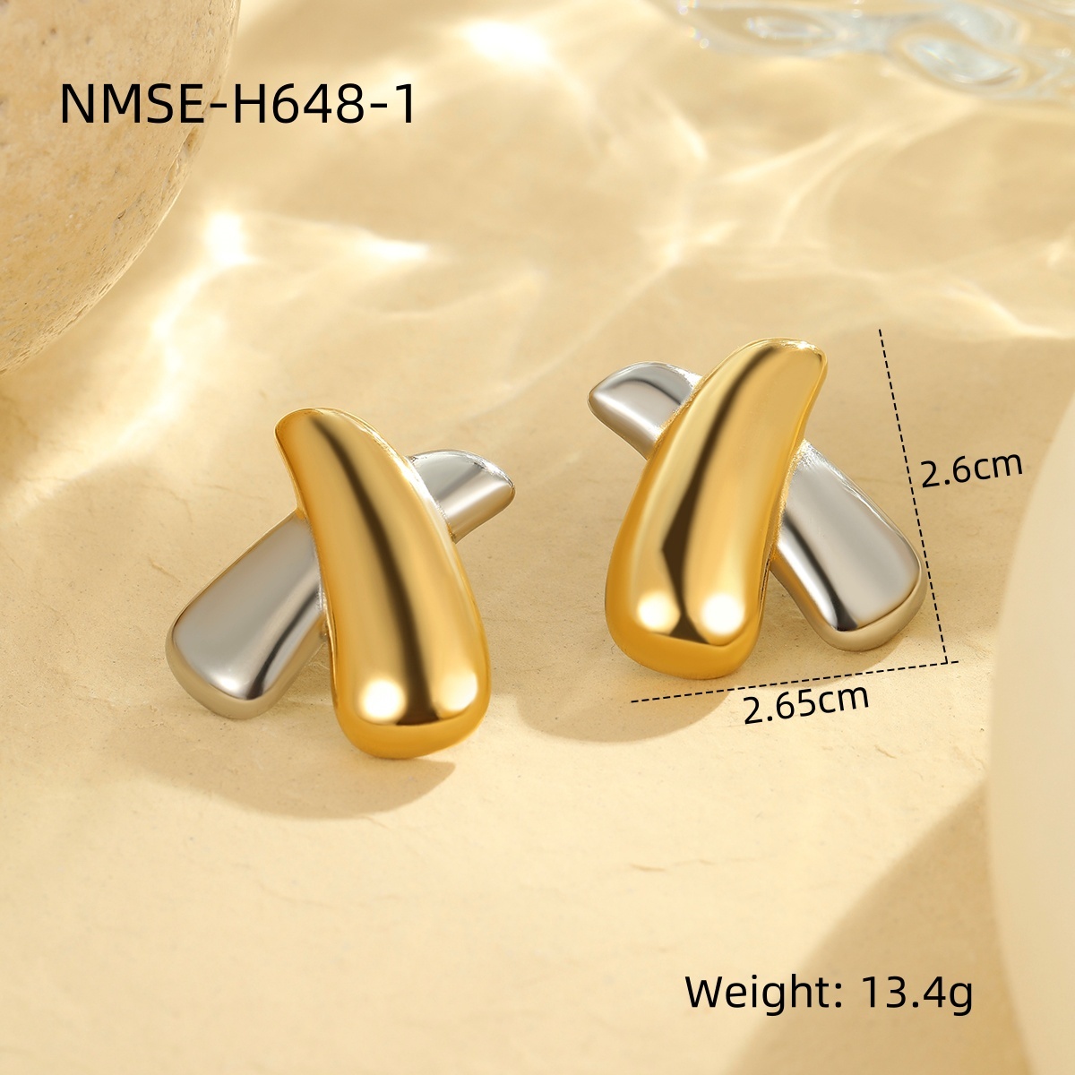 PVD Coated Real Gold Plated Color Block 304 Stainless Steel Classic Style Waterproof Non Tarnish Ear Studs