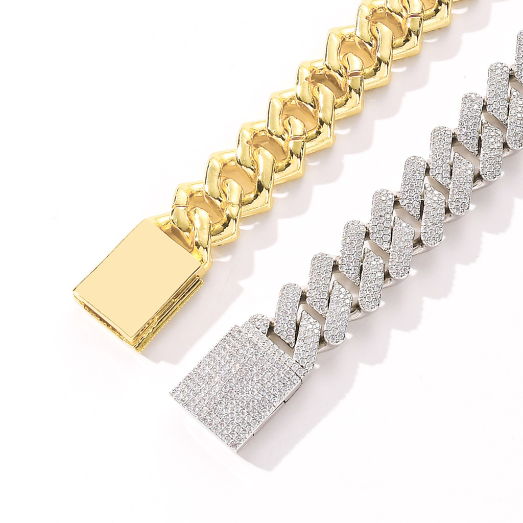 Hip-hop Punk Geometric Copper Chain Inlay Zircon Necklace