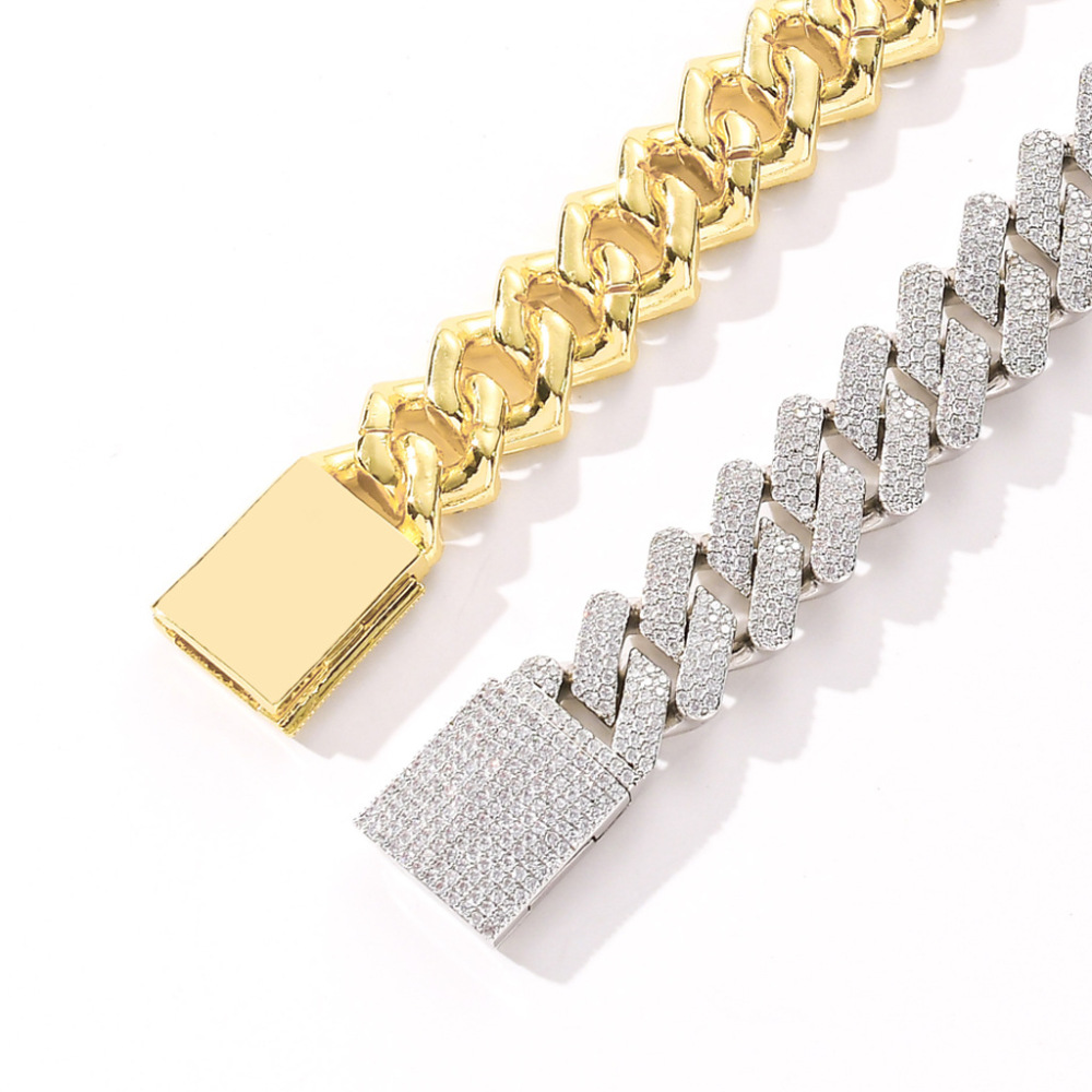 Hip-hop Punk Geometric Copper Chain Inlay Zircon Necklace