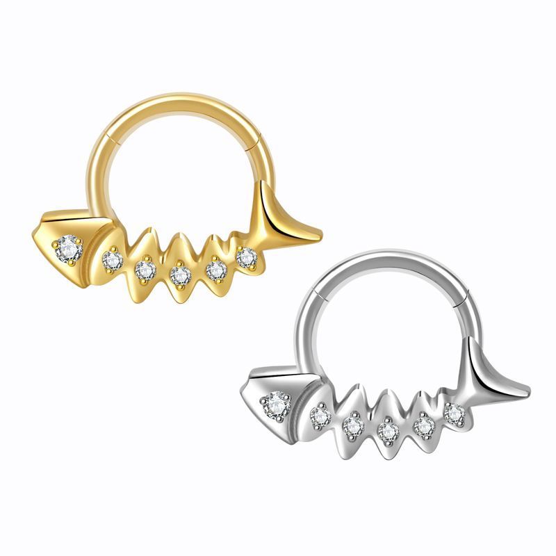 Original Design Titanium Alloy Earrings Women's Zircon Body Piercing G23 Nose Ring Lip Ring Jewelry Fashionable Unisex Ear Jewelry