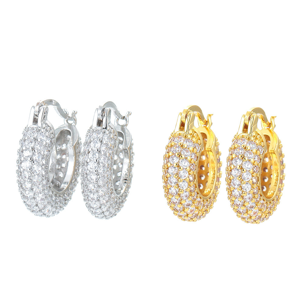 Wholesale New Style Full Diamond Zircon Copper Earrings Nihaojewelry