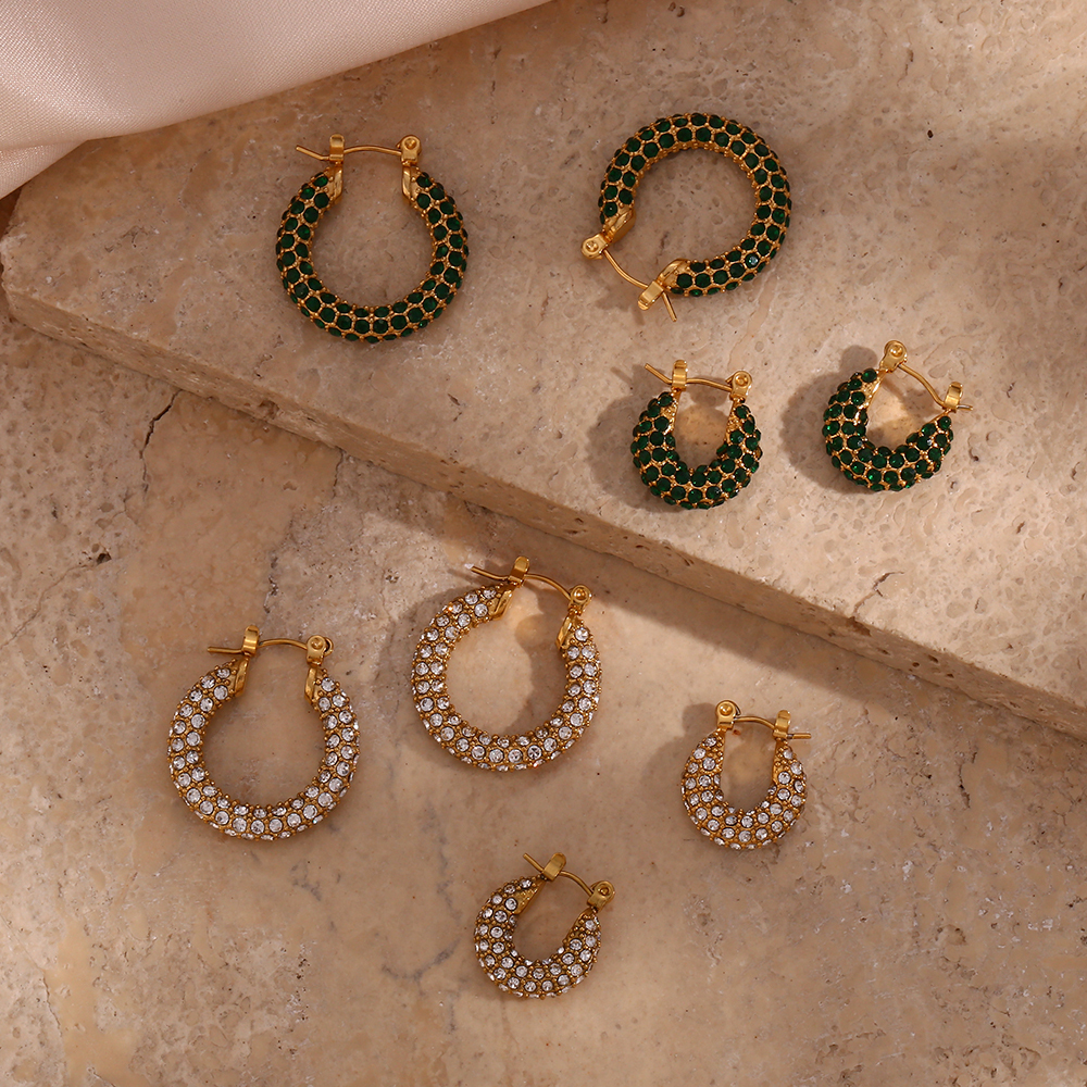 PVD Coated Real Gold Plated 18K Gold Geometric 304 Stainless Steel Fashion Waterproof Non Tarnish Earrings