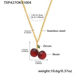 TXP427-Cherry Necklace 41+5cm