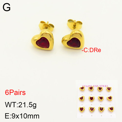 INS New  Fashion Titanium Steel Love Heart Stud Earrings Women's 18K Gold Stainless Steel Love Element Earrings Niche Design High Earrings
