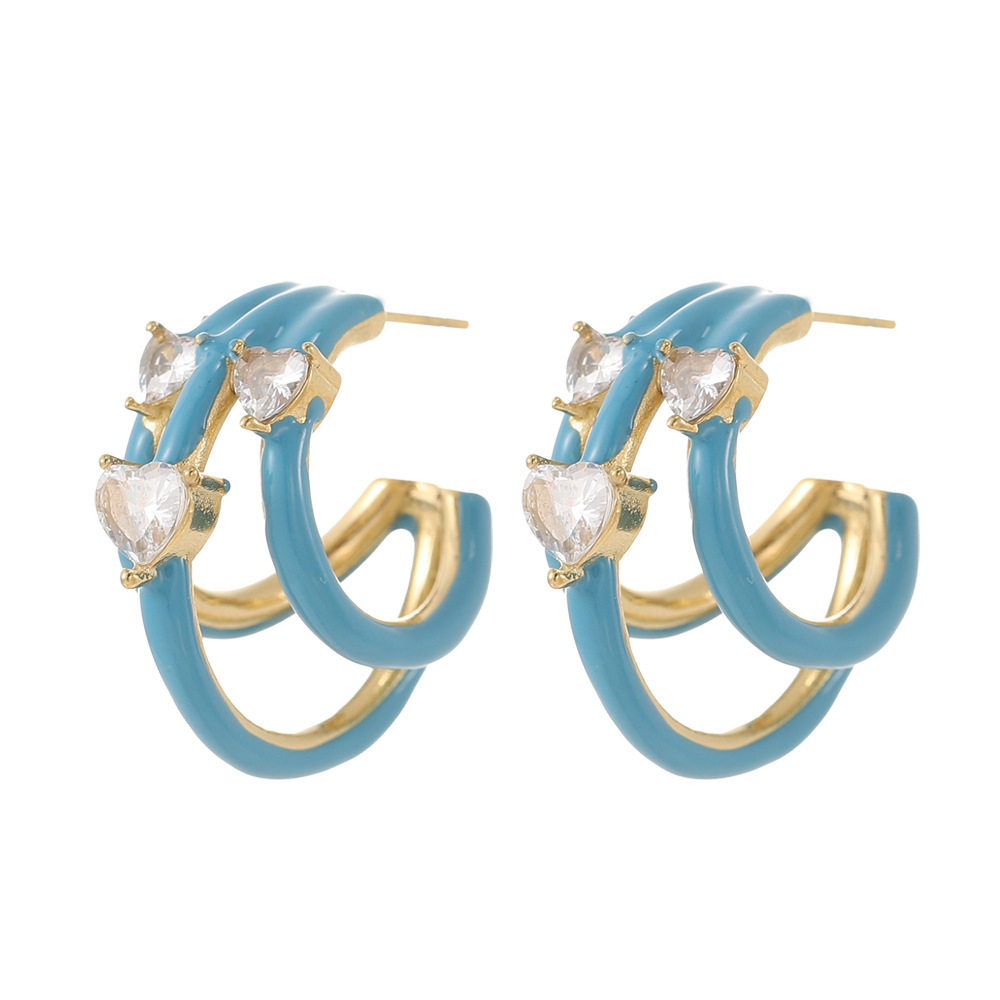 Fashionable Stainless Steel Women's Drop Oil Earrings  Style Titanium Steel Earring Jewelry Accessories