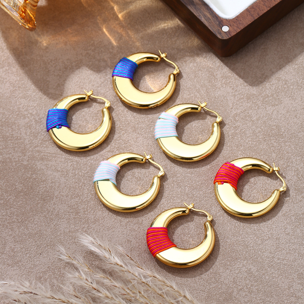 New Design U-Shape Stainless Steel Earrings Women's Personality Luxury Simple Woven Style Dangle Jewelry Accessories