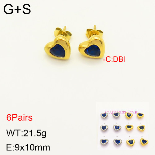 INS New  Fashion Titanium Steel Love Heart Stud Earrings Women's 18K Gold Stainless Steel Love Element Earrings Niche Design High Earrings