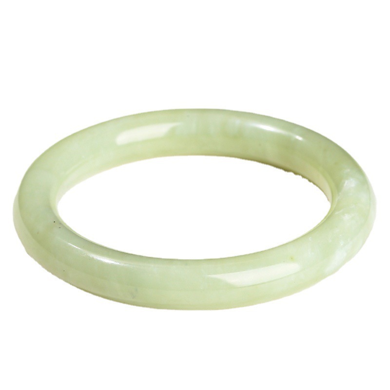 JD Jewelry Natural Underground White Jade Bracelet Round Bar Vintage Style Women's Bracelet Artistic Retro Trendy Simple Classic Style