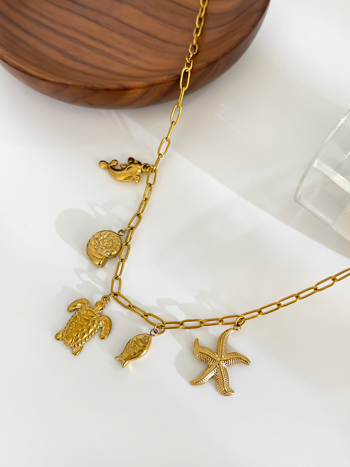 316L Stainless Steel  Solid Color Waterproof Non Tarnish Surgical Steel Simple Style Classic Style Pendant Necklace For Women's