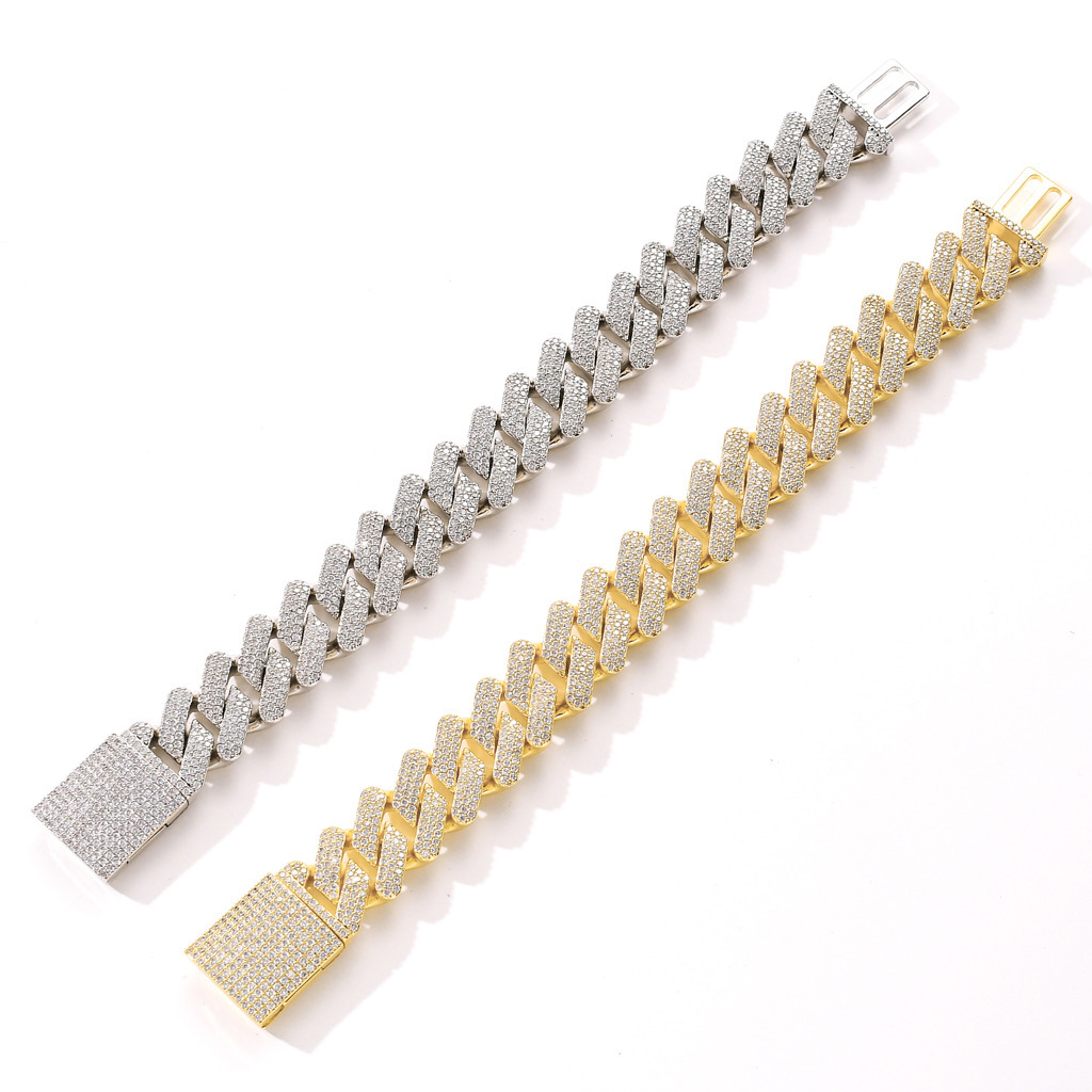 Hip-hop Punk Geometric Copper Chain Inlay Zircon Necklace
