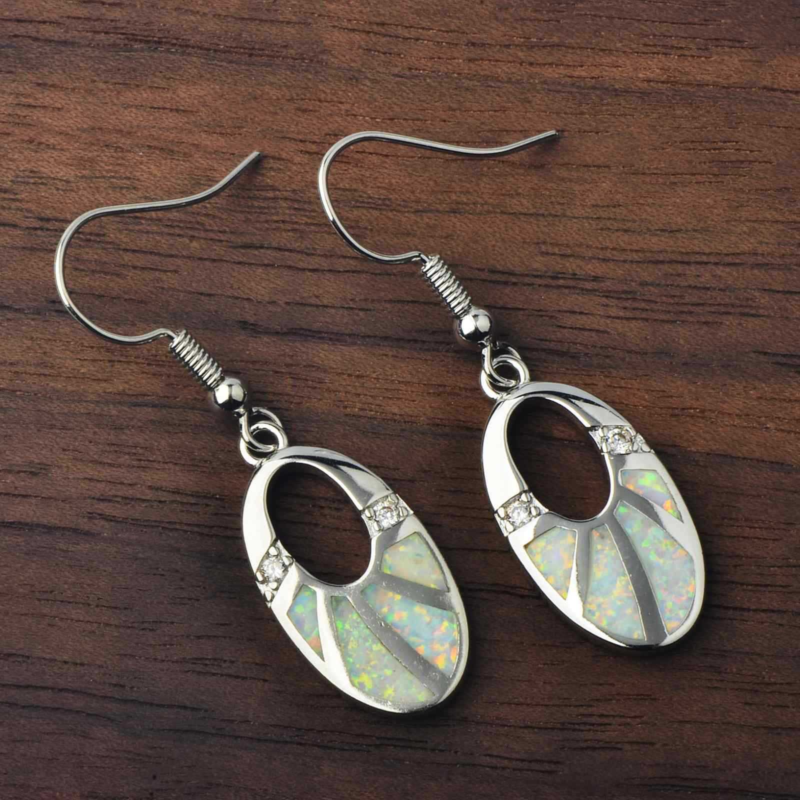 TikTok Ins Style Oval Opal European Amber European Fashion Drop Earrings Copper Material Holiday Style Jewelry Accessories