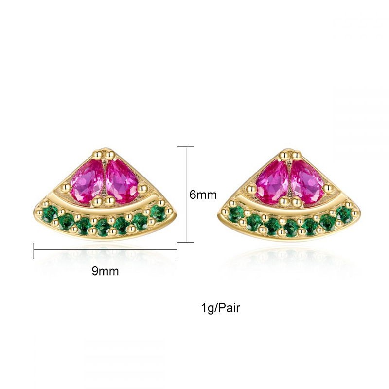 Square Colorful Zircon Earrings For Women Charming Resin Copper Stud Jewelry Accessories