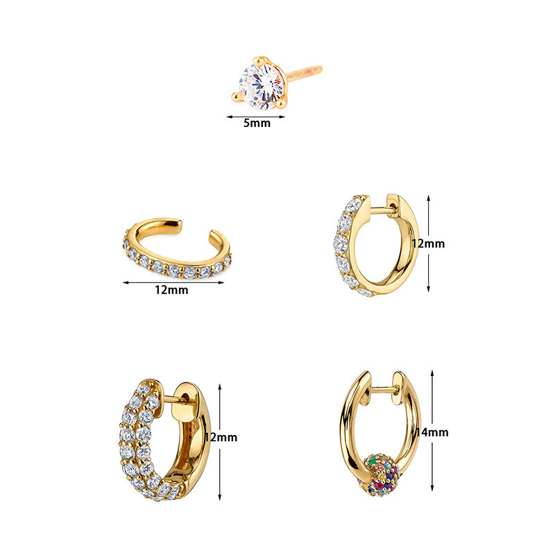 Simple Women's Zircon Earrings Clip-on Jewelry Accessories