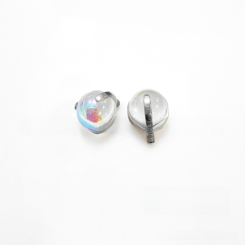 F136 Titanium Three Claw Embryo Ball Zirconia Round Bead Tongue And Lip Studs Piercing Accessories Earrings Titanium Alloy