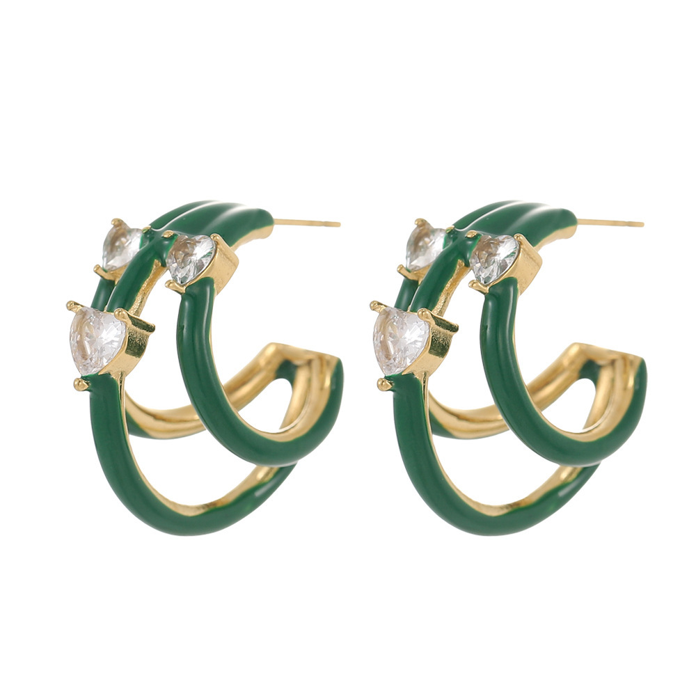 Fashionable Stainless Steel Women's Drop Oil Earrings  Style Titanium Steel Earring Jewelry Accessories