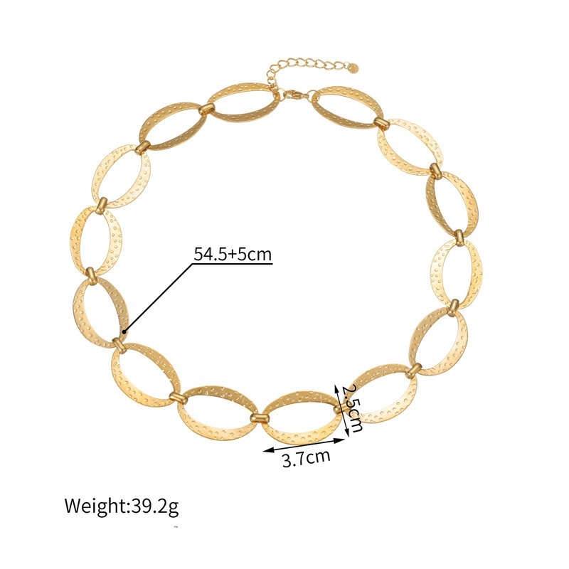 Long Geometric Chain Necklace 18K Gold Plated Stainless Steel European Unisex Jewelry Accessories
