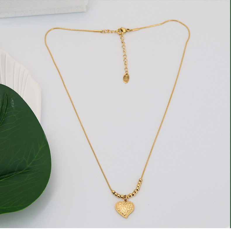 Wholesale Jewelry Fashion Heart Shape 304 Stainless Steel None 18K Gold Plated Gold Plated Stainless Steel Necklaces