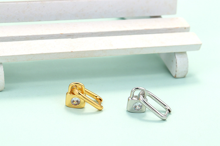 Retro Lock Shape Copper Long Earrings Wholesale Nihaojewelry