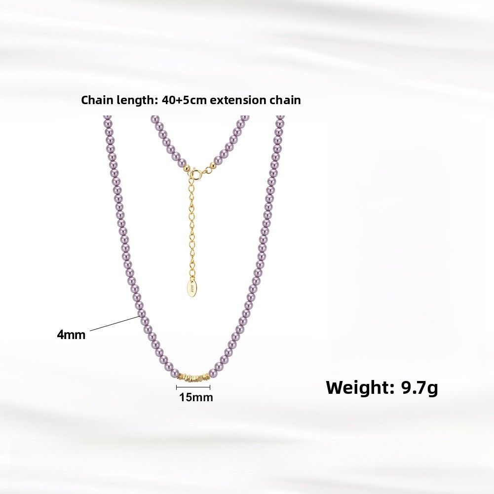 925 Sterling Silver Silver Pendant Necklace For Women December Birthstone Geometric Enamel Charm Jewelry Accessories