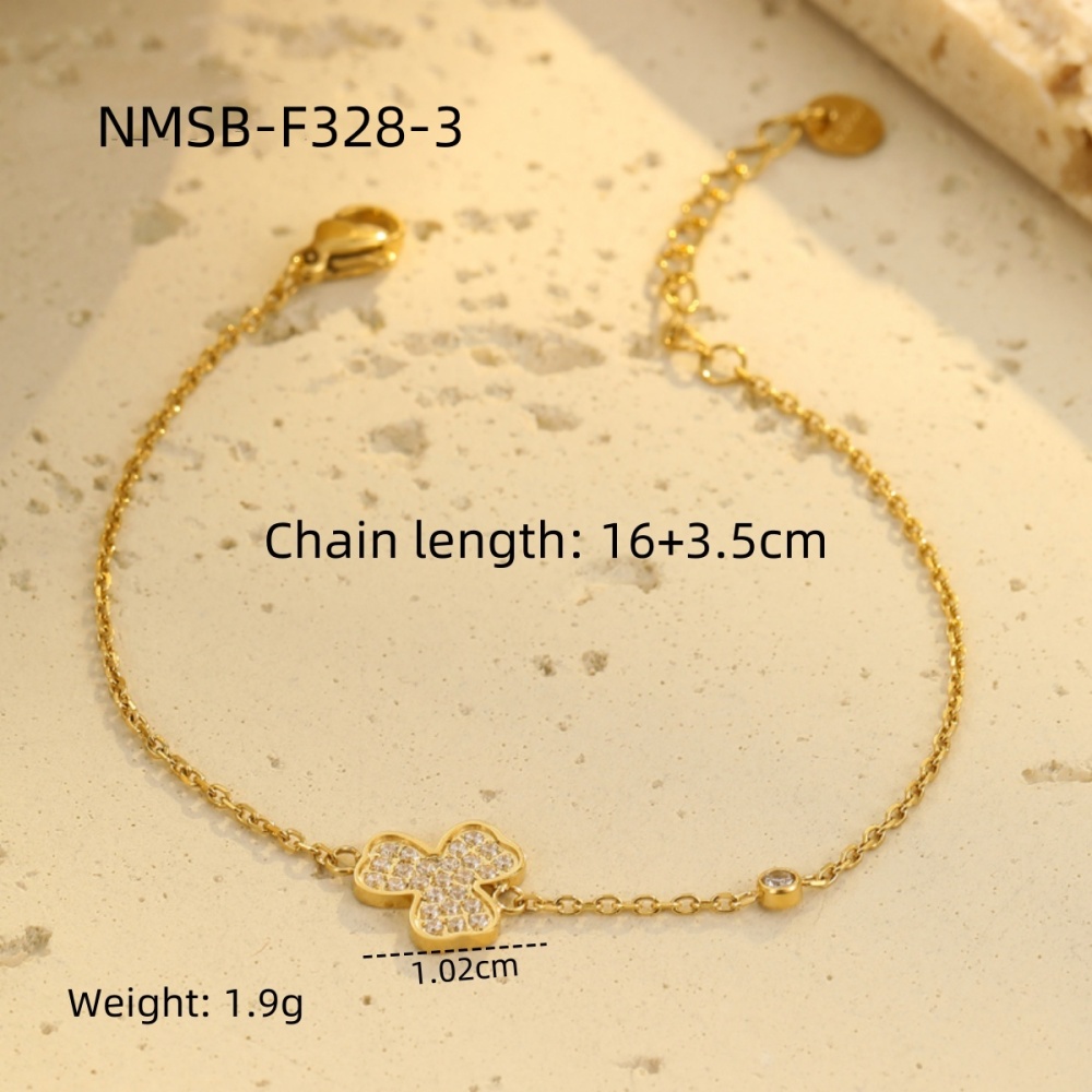 Style Personality Small Flower Dog Paw Cute Simple Titanium Steel 304 Stainless Steel Bracelet Non-Fading Design Sense Light Luxury Hand Jewelry Wholesale