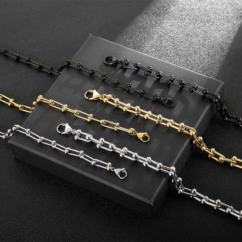 Fashion Geometric Titanium Steel Necklace Plating Stainless Steel Necklaces