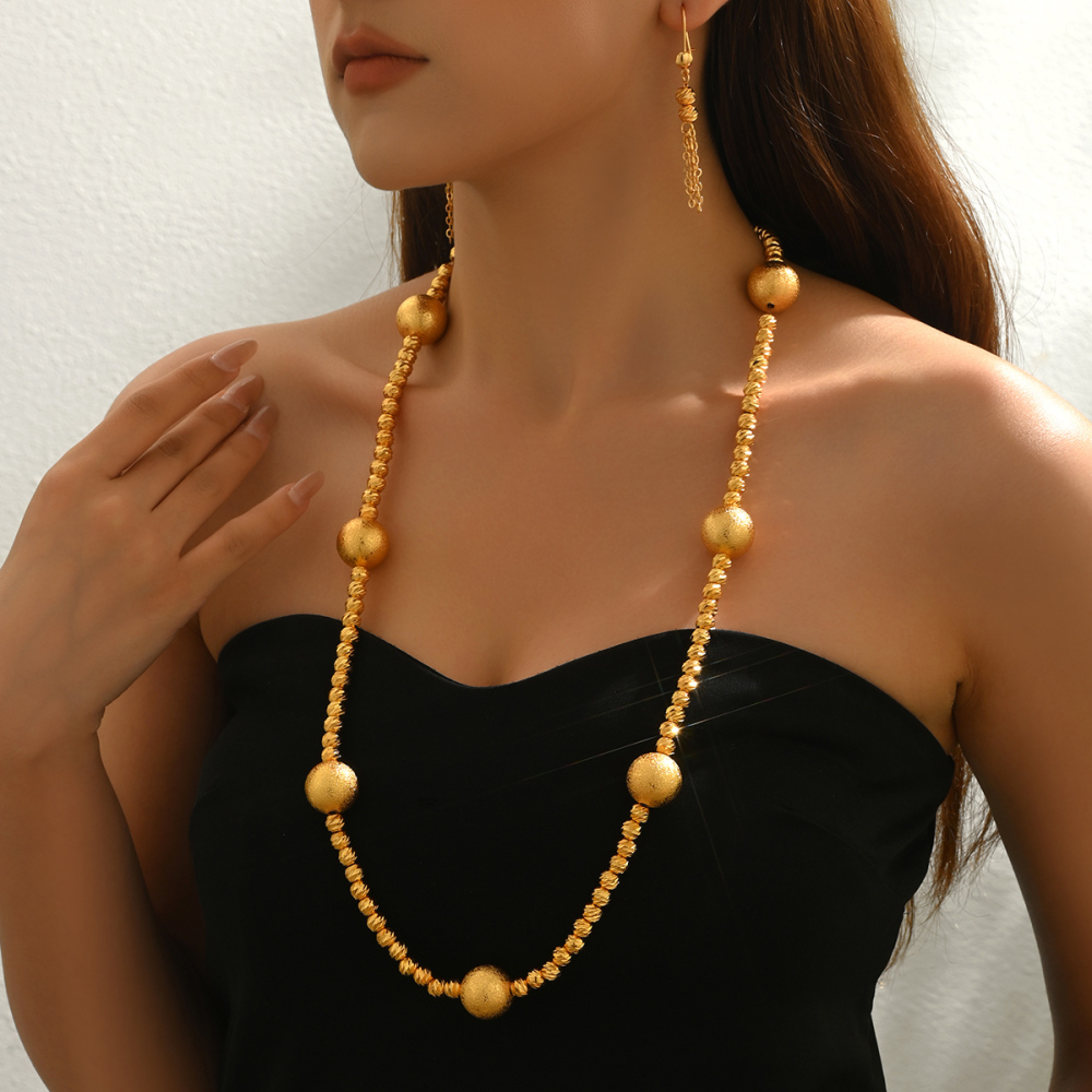 Two-Piece Set 2 Pieces Copper Material Set High-End Fashion Simple Elegant Personality Versatile Exquisite Jewelry Necklace Earrings Set For Women Banquet Party Gathering Accessories