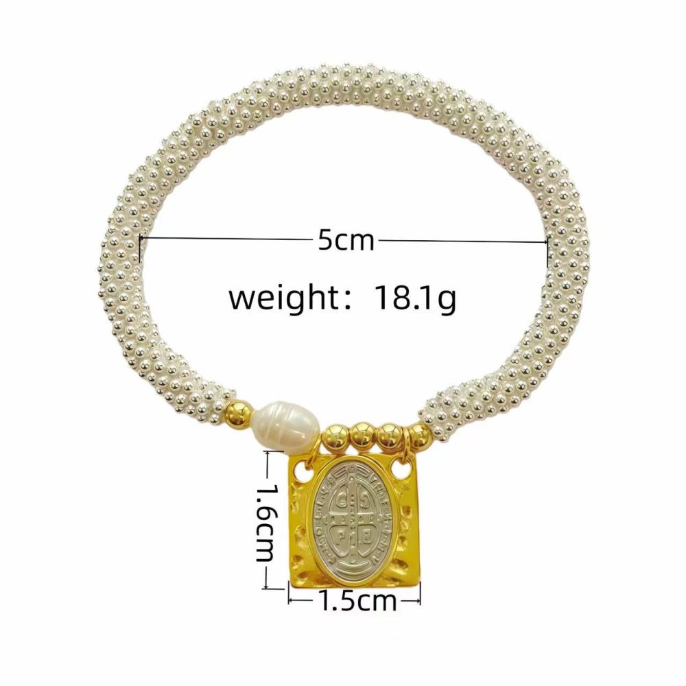 Hand-woven Rope Accessories Natural Pearl Copper Vacuum Electroplating (Furnace) Freshwater Pearl Bracelet