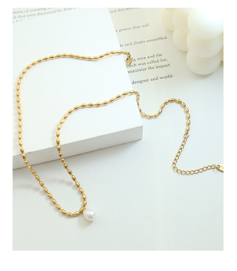 PVD Coated Real Gold Plated 18K Gold Solid Color 304 Stainless Steel Fashion Waterproof Non Tarnish 304 Stainless Steel Pendant Necklace