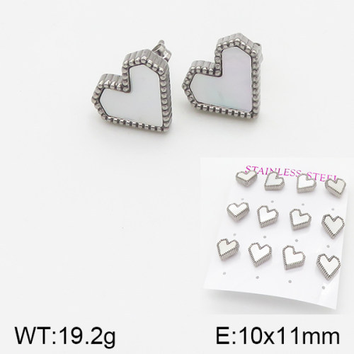 INS New  Fashion Titanium Steel Love Shell Stud Earrings Women's 18K Gold Stainless Steel Love Element Earrings Niche Design High Earrings