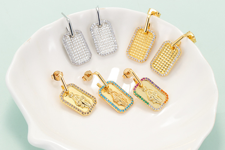 Fashion Square Copper Earrings Wholesale Nihaojewelry