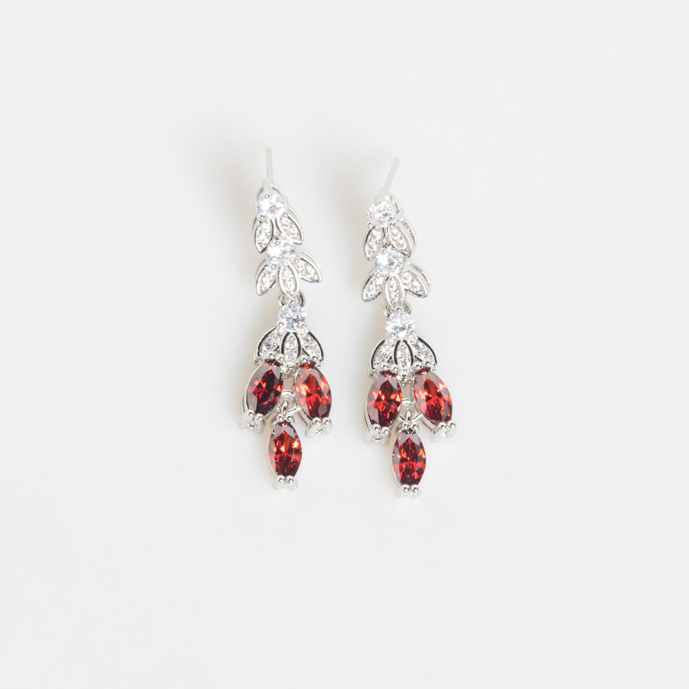 Elegant Simple Luxury Bridal Zircon Jewelry Set Women's Necklace Earrings Two-Piece Set Fashionable Banquet Wedding Accessories