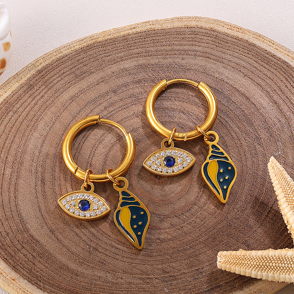 Fashionable Versatile Pendant Drop Earrings Ocean Series Vintage DIY Pendants Luxury Accessories Stylish Match All Ear Jewelry