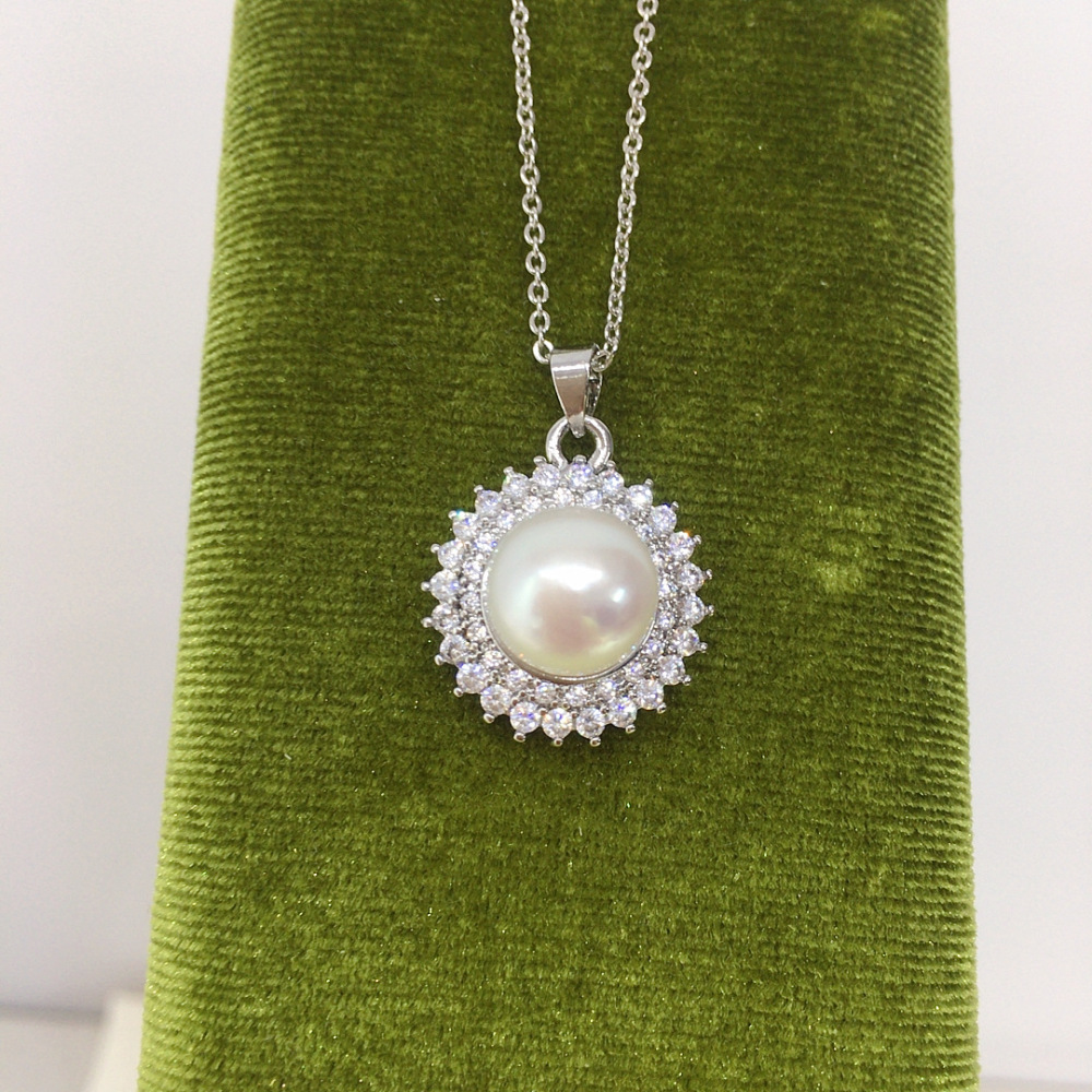 Sunflower Pearl Jewelry Large Spot Non-Nucleated Freshwater Pearl Pendant Necklace Genuine Gold Color Retention Accessories