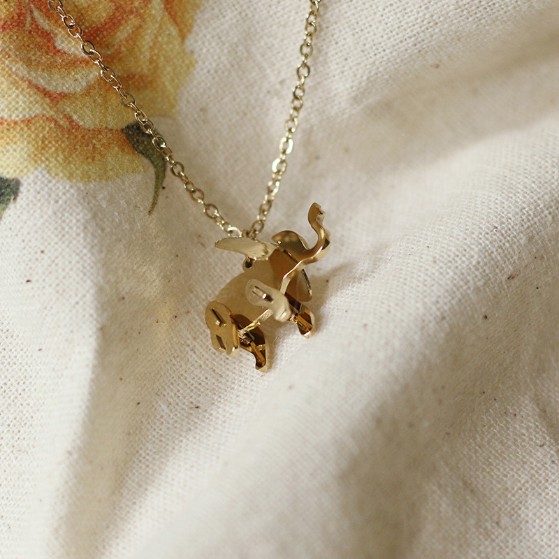 PVD Coated Real Gold Plated 18K Gold Animal 304 Stainless Steel Cartoon Style Waterproof Non Tarnish 304 Stainless Steel Necklace