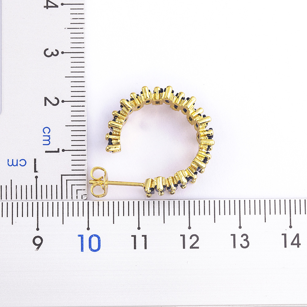 18K Gold Plated Fashionable Irregular Square Zircon Earrings For Women Elegant Copper Alloy Jewelry Accessories