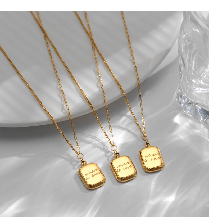 Fashion Geometric Titanium Steel Gold Plated Necklace 1 Piece