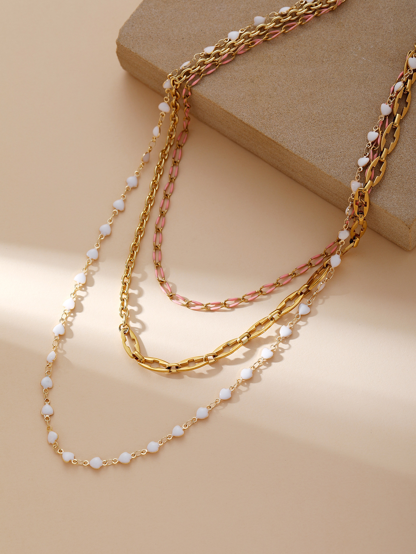 Hot Style Holiday Bohemian Style Clavicle Necklace High-End Temperament Stainless Steel Gold-Plated Color-Preserving Necklace