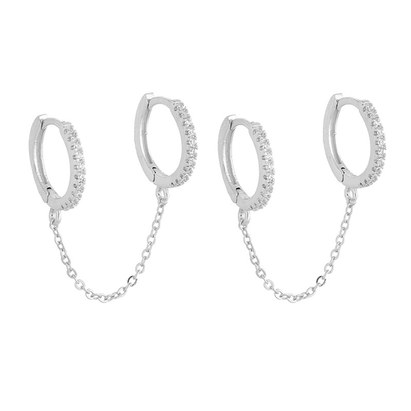Butterfly Stud Earrings And Hoop Earrings Set For Women Zircon Jewelry Simple Ear Accessories