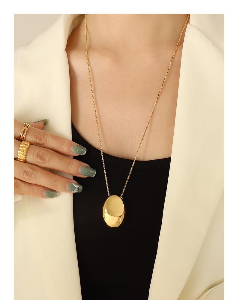 PVD Coated Real Gold Plated 18K Gold Geometric 304 Stainless Steel Fashion Waterproof Non Tarnish 304 Stainless Steel Pendant Necklace