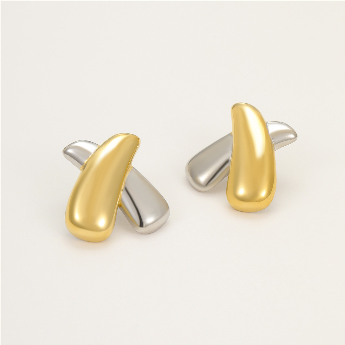PVD Coated Real Gold Plated Color Block 304 Stainless Steel Classic Style Waterproof Non Tarnish Ear Studs