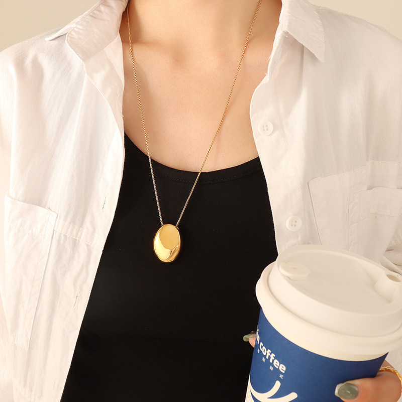 PVD Coated Real Gold Plated 18K Gold Geometric 304 Stainless Steel Fashion Waterproof Non Tarnish 304 Stainless Steel Pendant Necklace