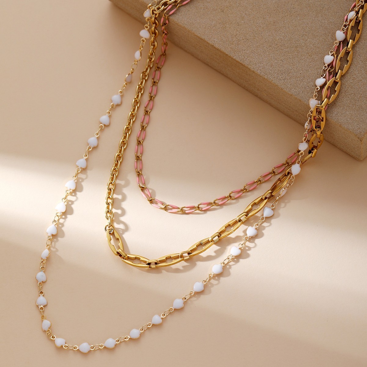 Hot Style Holiday Bohemian Style Clavicle Necklace High-End Temperament Stainless Steel Gold-Plated Color-Preserving Necklace