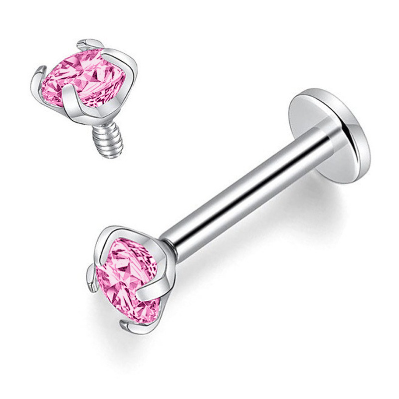10 PCS/Package Lip Rings Modern Style Classic Style Geometric Titanium Alloy Zircon Lip Rings Ear Cartilage Rings & Studs