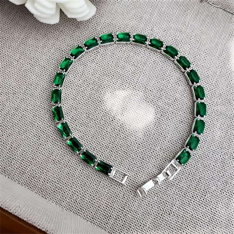 Classic Elegant Style Colorful Zircon Bracelet Fashion High-end Copper Plated 18K Gold Versatile Daily Wear Flower Vacuum Plating (Furnace)