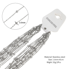 O-shaped Bead Steel Color 1.6MM Width + 45CM