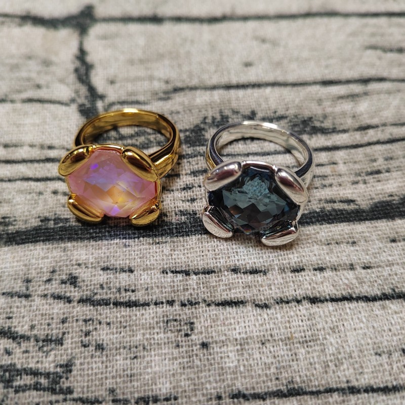Wholesale Jewelry Classic Style Geometric Copper Crystal Plating Rings